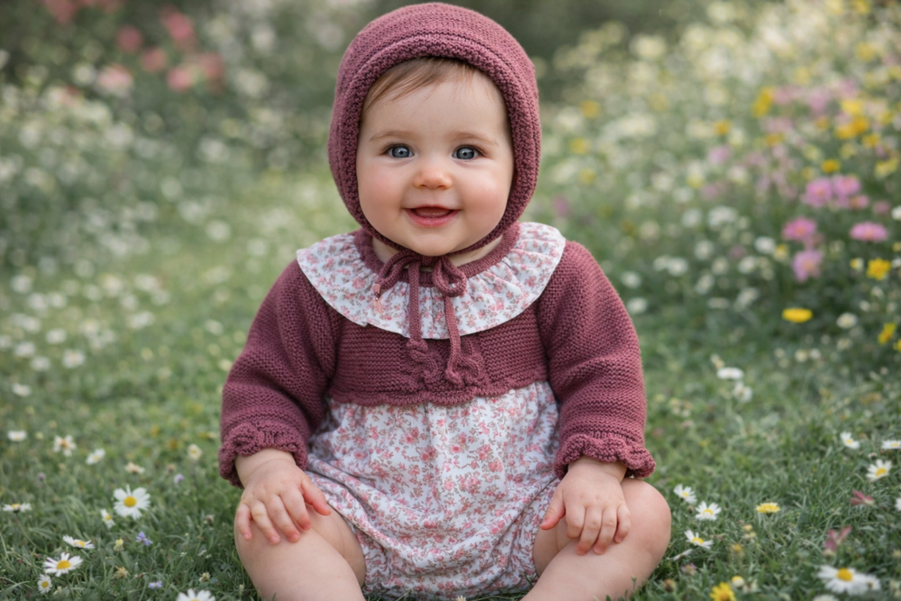 Pelele flores granates